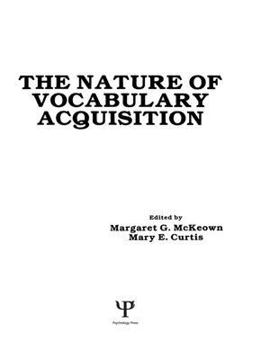 cover image of The Nature of Vocabulary Acquisition